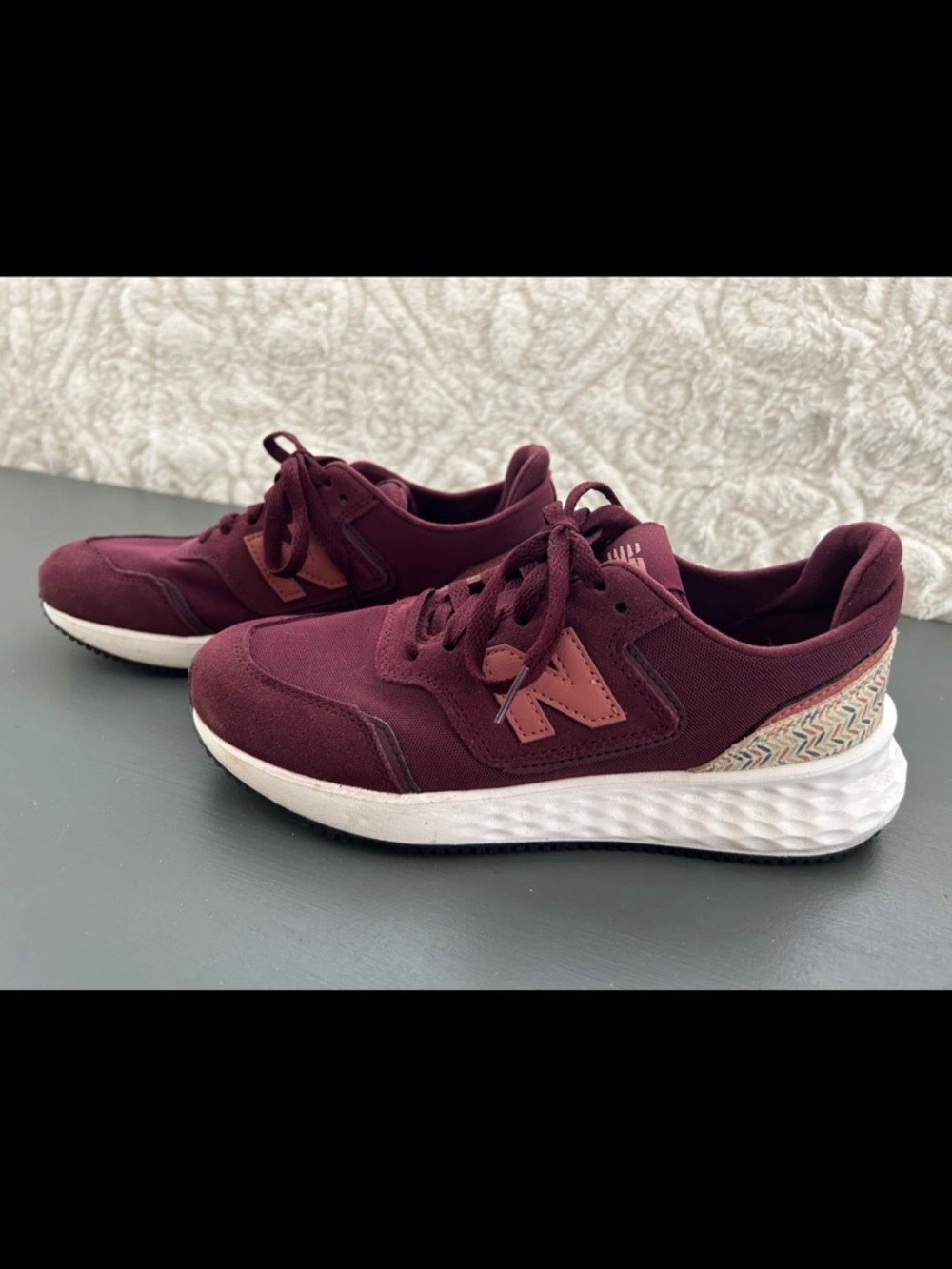 New Balance Women's Burgundy and Pink Accent Sneakers